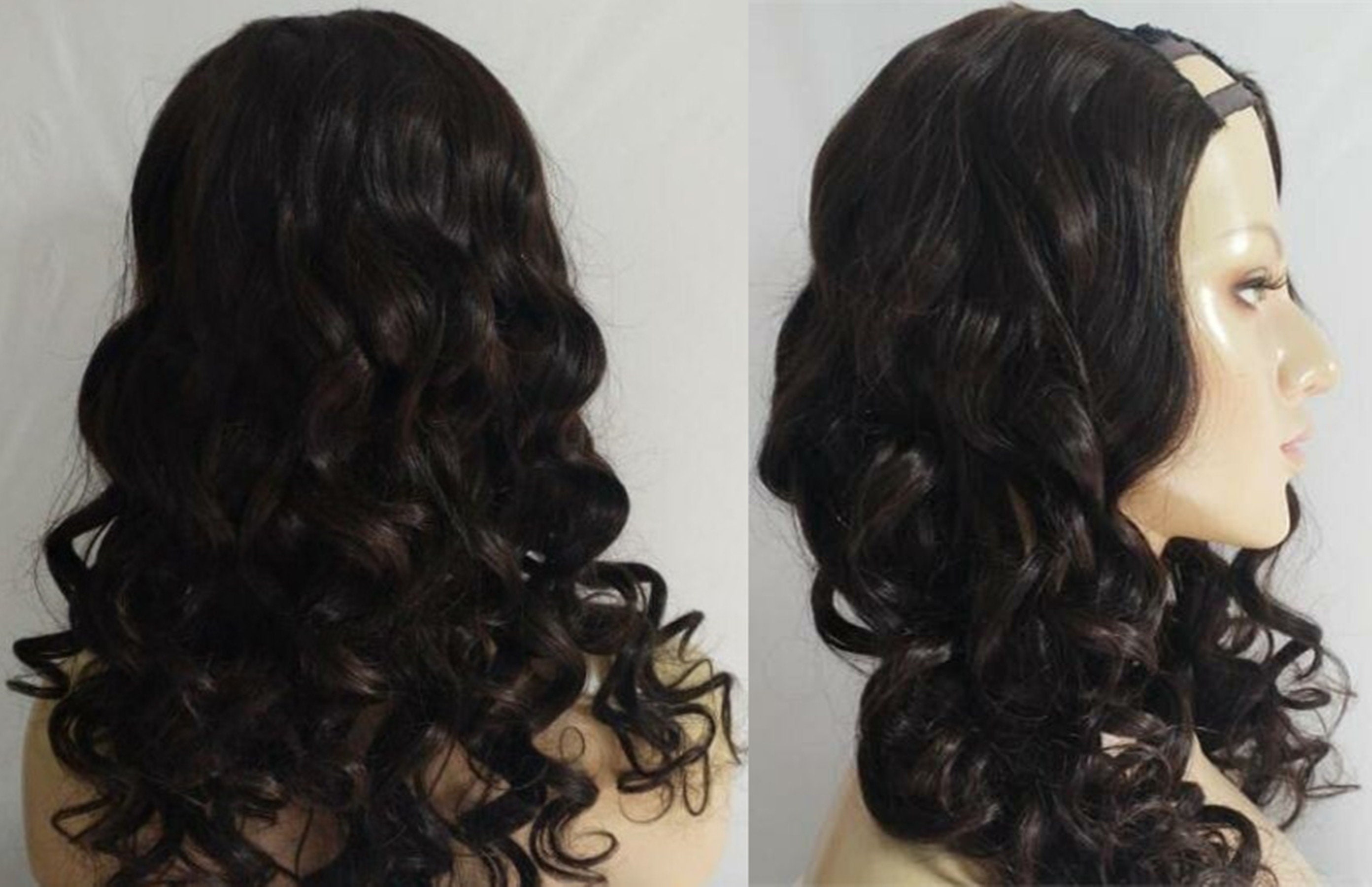 U-part Wig Brazilian Hair Wigs Body Wave With Side Bang 