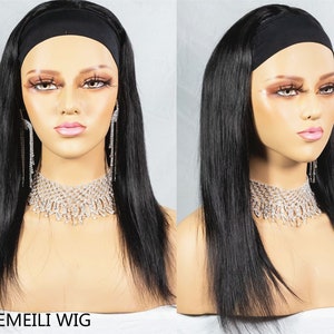 Popular Headband Wig silk straight head band wig hair wigs human hair wigs for black women women wigs for African Ameircan women