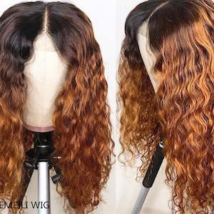 ombre 2tone 1B/brown human hair wig preplucked hair Auburn Brown 360 lace wig glueless women wigs frontal lace wig for women gluessless wigs