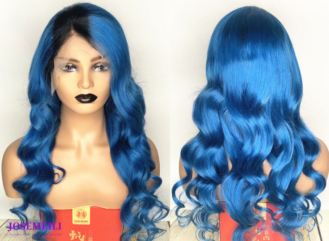 Midnight Blue Synthetic Wig - wide 6