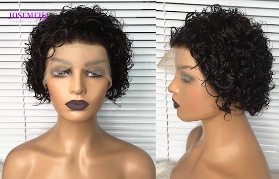 Pixie Human Hair Wig Frontal Lace 13x4 Women Wigs Preplucked  display picture 1