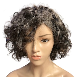 salt and pepper hair wig with bang no lace full weave wig human hair wigs cheap gray full machine made hair wig grey women wigs