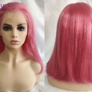 pink hair wigs remy hair human hair wigs lace frontal wigs preplucked hair line front lace wigs glueless with baby hair wigs for women