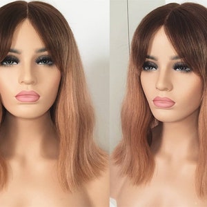 ombre 2tone 1B/brown human hair wig preplucked hair Auburn Brown 360 lace wig glueless women wigs frontal lace wig for women gluessless wigs