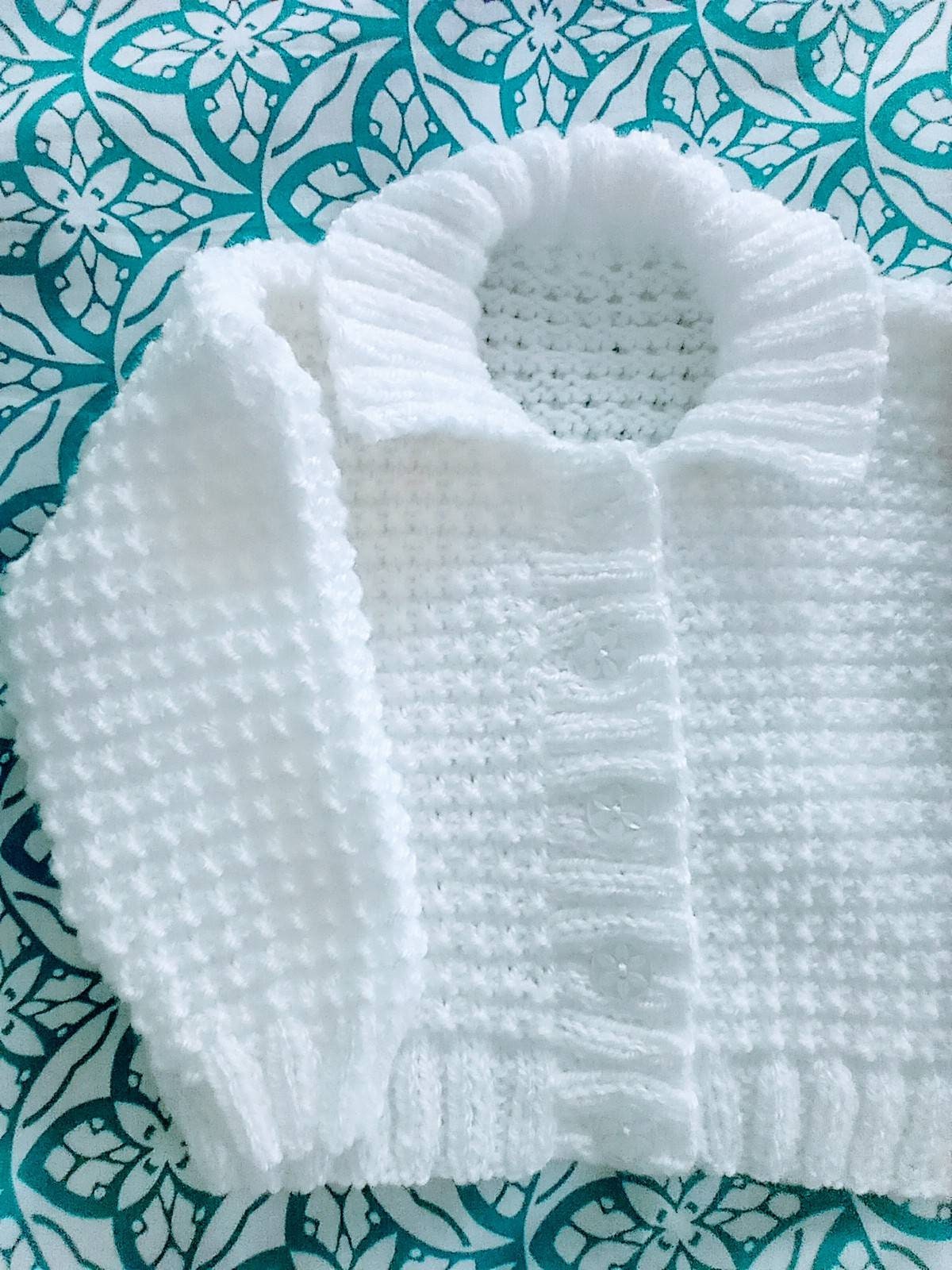 White Baby Cardigan 36 Months White Chunky Cardigan Baby Etsy