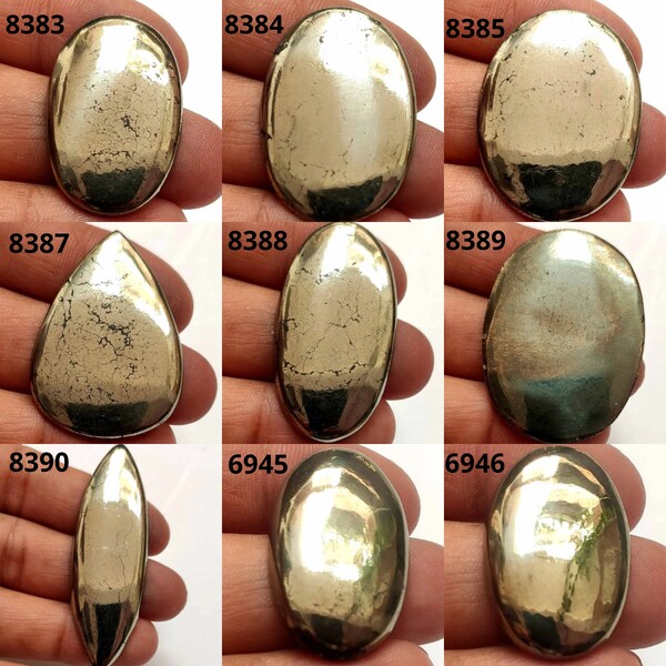 AAA+++High Quality! Pyrite Gemstone, Natural Pyrite Cabochon, Loose Pyrite, Amazing Hand Crafted Smooth Cabochons, Jewelry Making Stones.