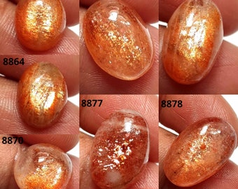 AAA+++Top-Qualität! Natürlicher SONNENSTEIN-Edelstein, Sonnenstein-Cabochon, loser Sonnenstein, erstaunliche handgefertigte glatte Cabochons, Edelsteine zur Schmuckherstellung