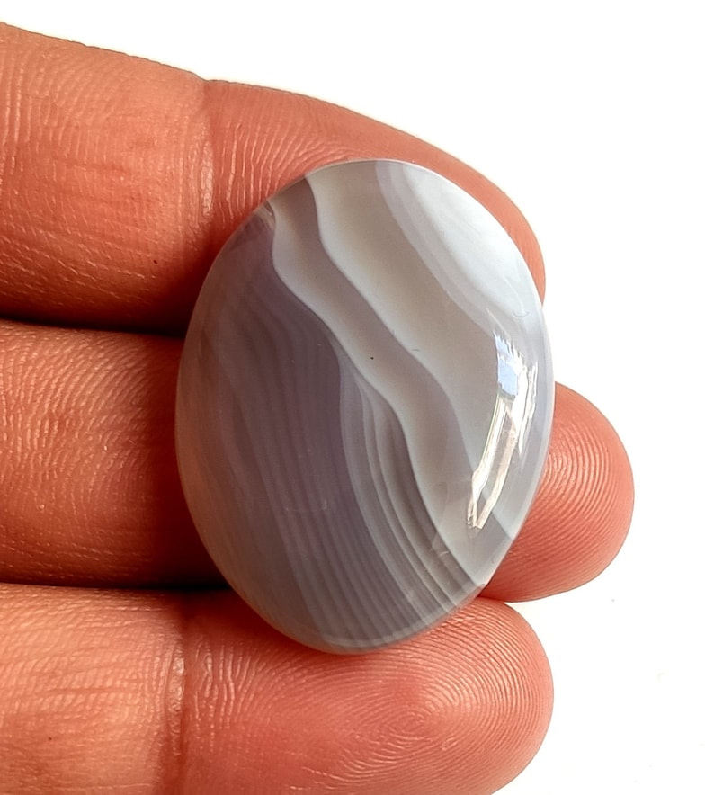 41.00 Cts Natural Botswana Agate Gemstone Hand Crafted Smooth Cabochon AAA+++High Quality JJ4932. Size 31X23X7 MM Botswana Agate