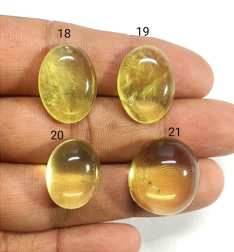 Qualidade superior! Pedra preciosa de quartzo-limão, cabochões naturais de quartzo-limão, pedras soltas de quartzo-limão, incríveis cabochões lisos feitos à mão, 11020. imagem 5