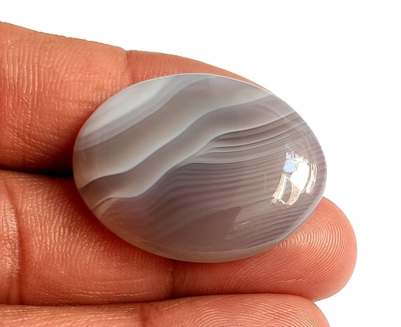 41.00 Cts Natural Botswana Agate Gemstone Hand Crafted Smooth Cabochon AAA+++High Quality JJ4932. Size 31X23X7 MM Botswana Agate