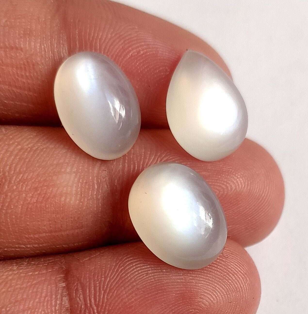 3 Pieces Lot White Moonstone Natural Milky White Moonstone Etsy