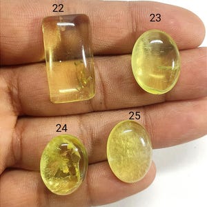 Qualidade superior! Pedra preciosa de quartzo-limão, cabochões naturais de quartzo-limão, pedras soltas de quartzo-limão, incríveis cabochões lisos feitos à mão, 11020. imagem 6