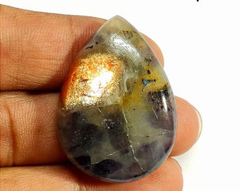 RARE!! IOLITE SUNSTONE Gemstone, Natural Iolite Sunstone Cabochon, Loose Iolite Sunstone Gems, Amazing Hand Crafted Smooth Cabochon.