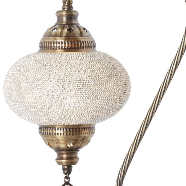 Turkish Handmade Swarovski CRYSTAL Coated Swan Goose Neck Table Desk Bedside Night Lamp Light Lampshade DECORATIVE ONLY