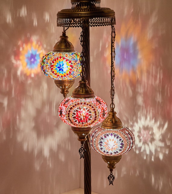 turkish moroccan mosaic floor lamp
