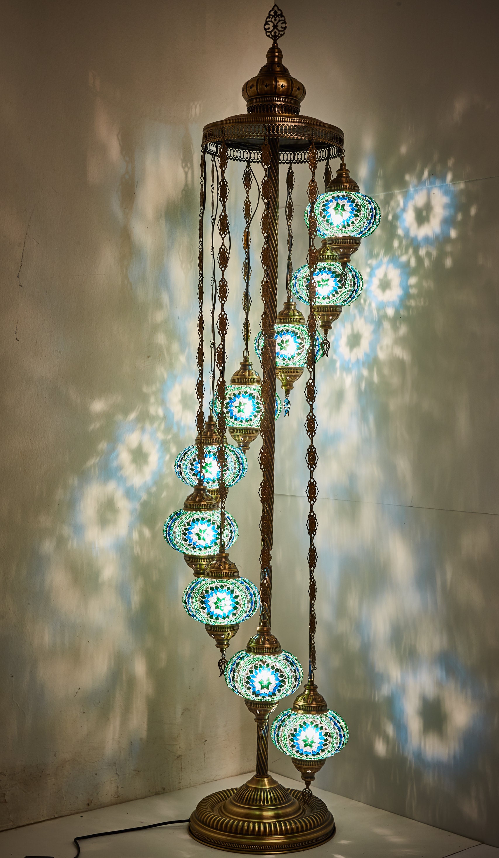 70 9 BIG Globes Turkish FLOOR Lamp Turkish Moroccan Etsy