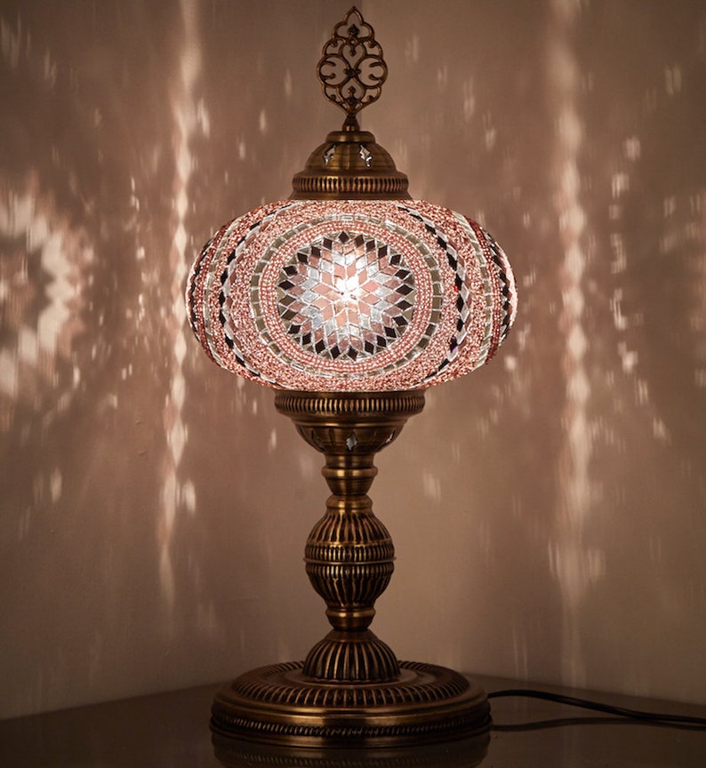 Xl Turkish Moroccan Mosaic Boho Table Bedside Lamp Lampshade Etsy