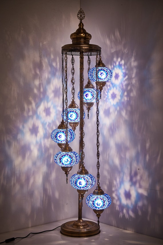 7 Big Globes Turkish Moroccan Mosaic Floor Night Lamp Light Lampshade 55 Us Plug Socket
