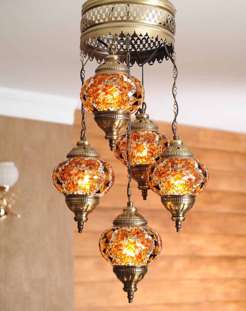 Free Ship Turkish Moroccan Handmade Mosaic Hanging Ceiling Etsy