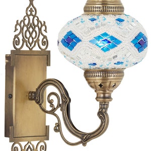 Turkish Moroccan Handmade Mosaic Wall Sconce Lamp Light With Etsy