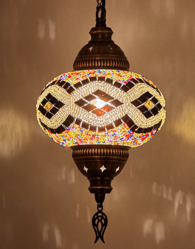 Free Ship Turkish Moroccan Handmade Mosaic Hanging Ceiling Etsy