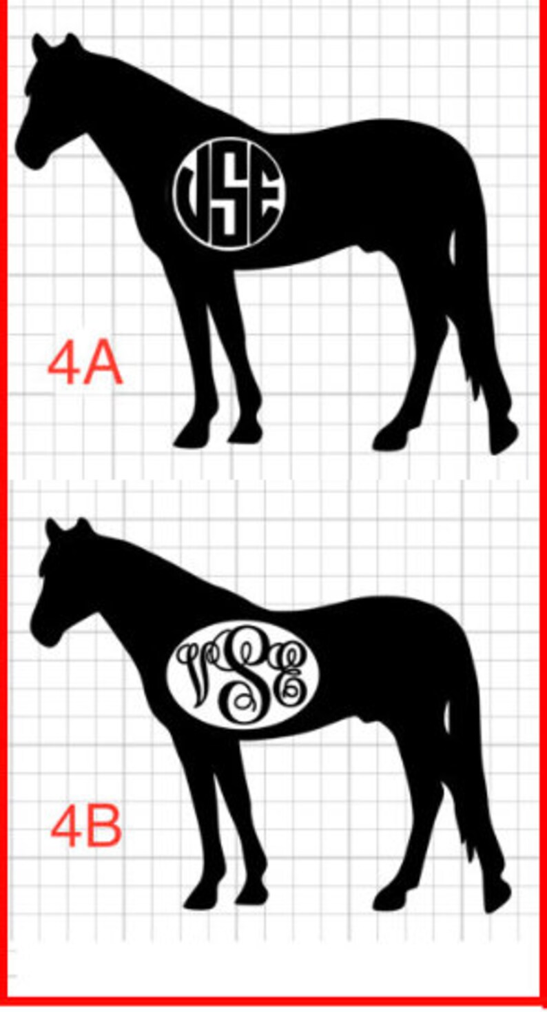 Equestrian Monogram Decal Etsy
