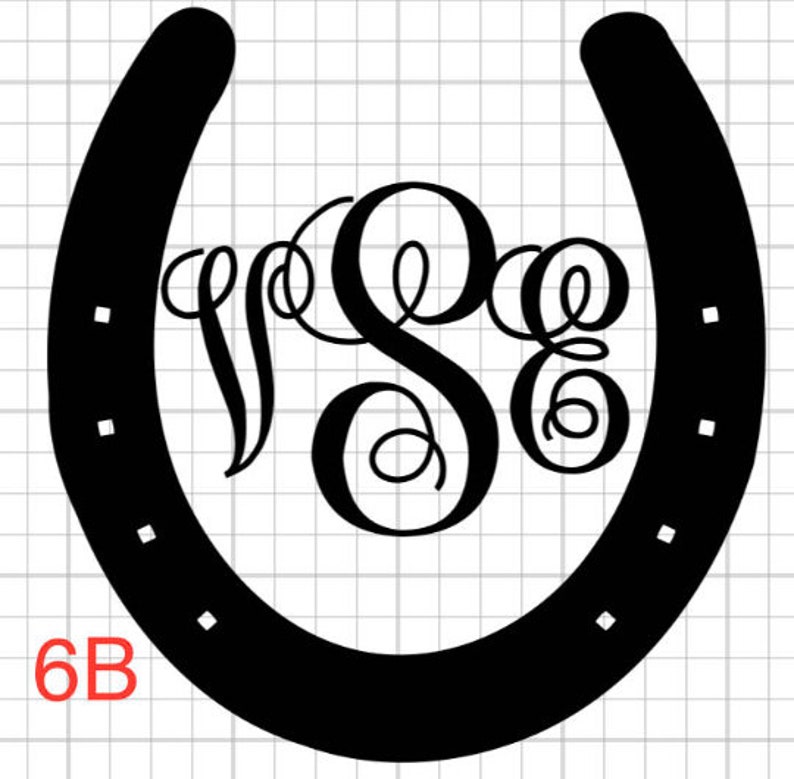 Equestrian Monogram Decal Etsy
