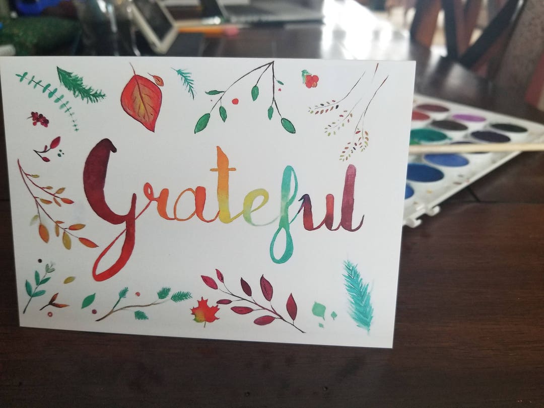 10 Pack Grateful Watercolor Thank You Card - Etsy