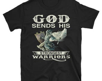 God stuurt zijn sterkste krijgers Shirt, T-shirt christelijk geloof, inspirerend religieus cadeau, kleding spirituele kracht