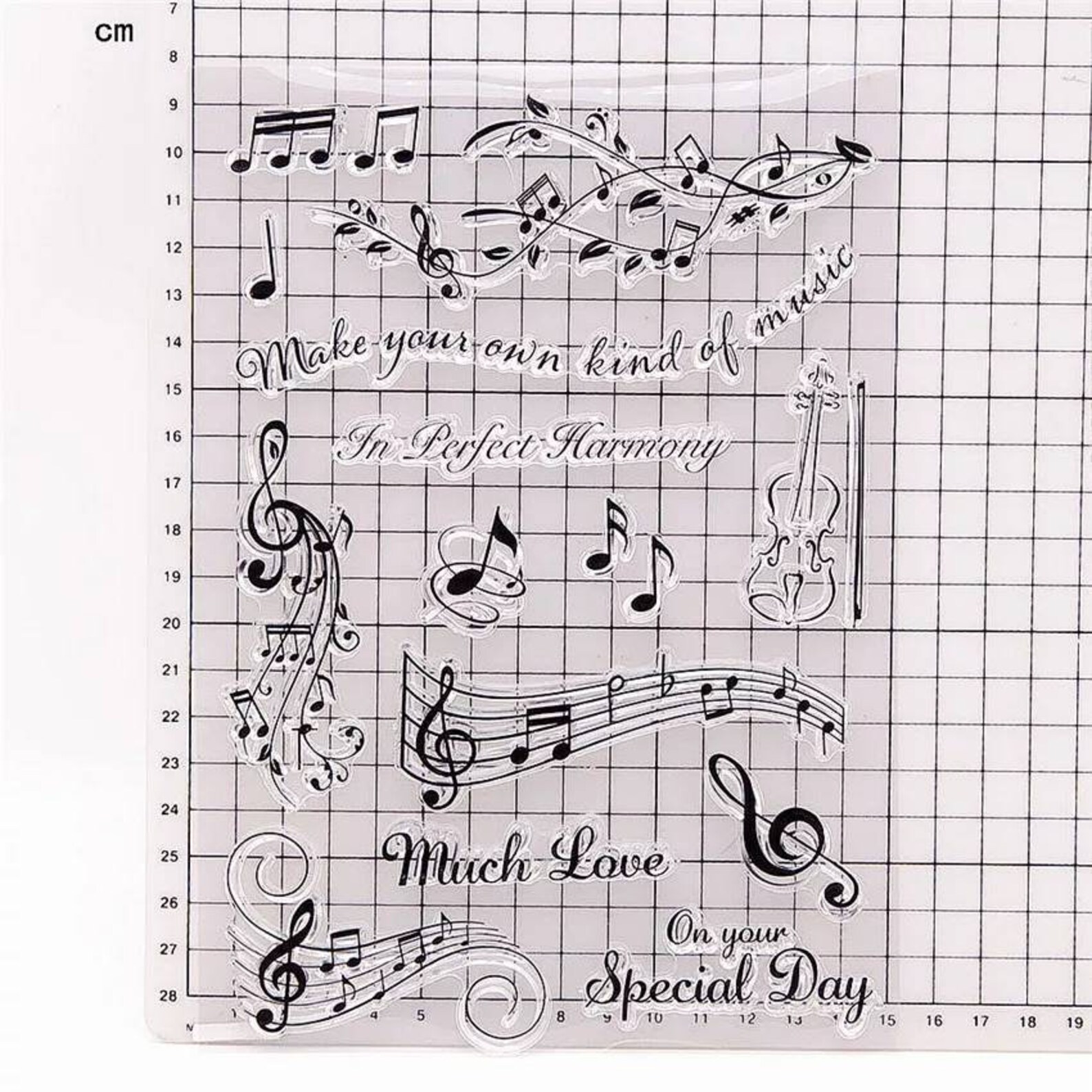 Rubber Stamp Music Notes and Sentiments 15pcs Etsy