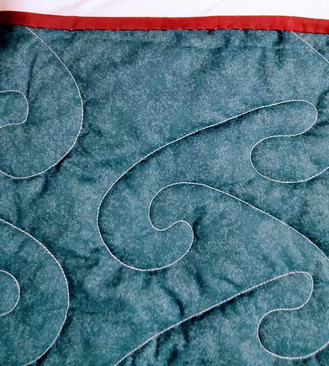 Free Shipping. Full size floral quilt with dark bluegreen Etsy