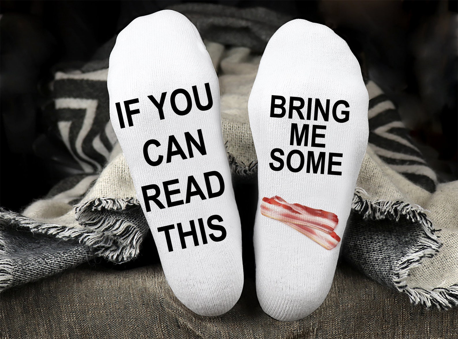 If You Can Read This Bring Me Some Bacon Bacon Socks Bacon - Etsy
