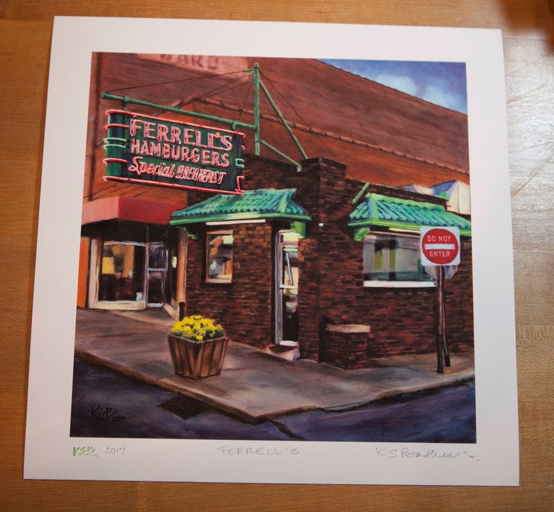 Restaurant de Hamburgers Ferrell 9 carré Giclée Fine Art Print image 4