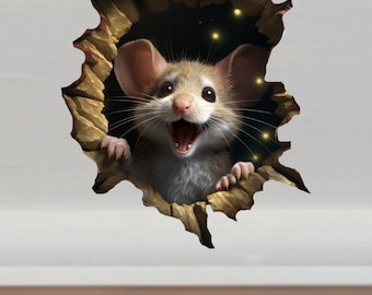 Mouse Hole Wall Decal, Whimsical Nursery Decor, 2-Pack Vinyl Stickers