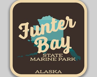 Funter Bay State Marine Park Alaska Decal Sticker UV Protective Laminate 4-Inches SP497 Premium Quality Vinyl Sticker