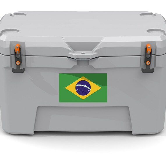 Sticker Vlag van Brazilië zwaaien met zijdeachtige uitstraling - PIXERS.NL
