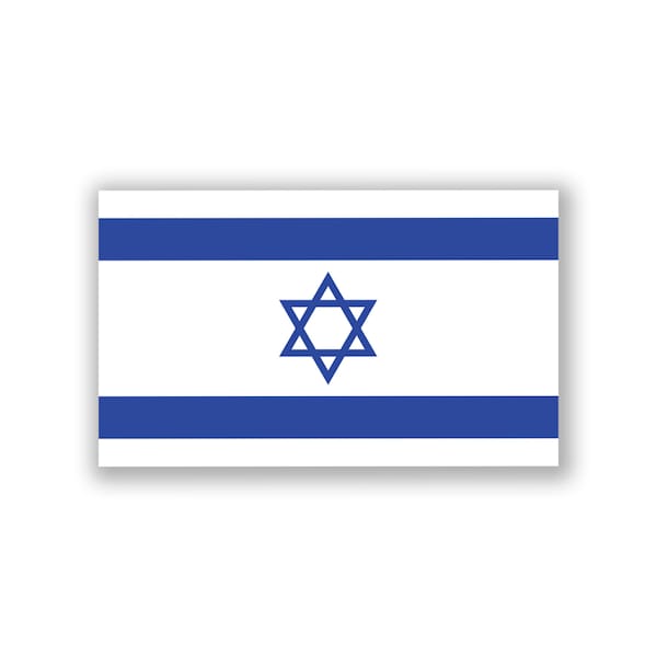 Israel Flag Decal Sticker | Official Flag of Israel Stickers | 5-Inches by 3-Inches | Premium Quality Vinyl | PD451