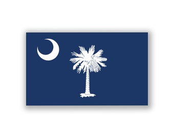 South Carolina State Flag Decal Stickers | Official Flag of South Carolina Stickers | 5-Inches by 3-Inches | Premium Quality Vinyl | PD346
