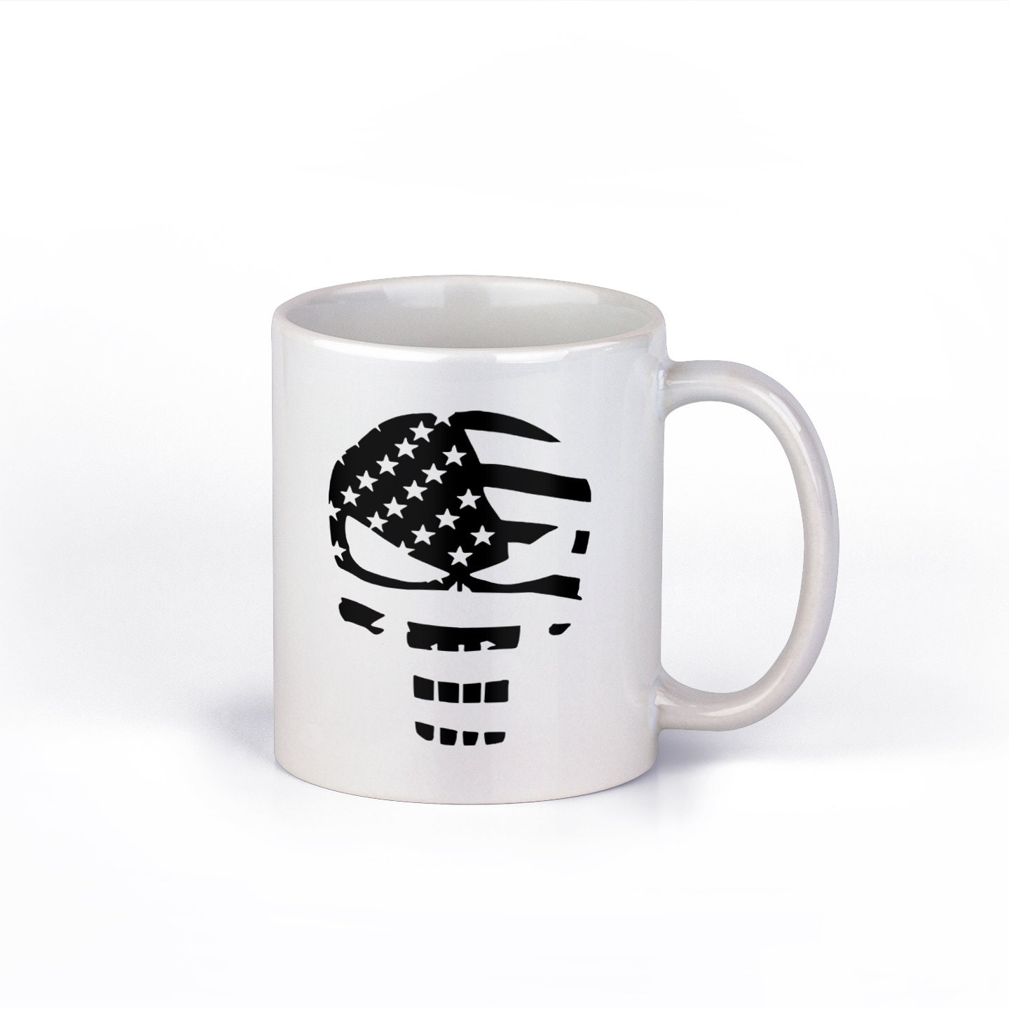 Punisher Skull and Cross Rifles Stainless Steel Travel Mug with Handle –  Hooligan Coffee Company