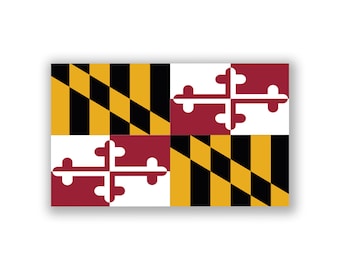 Maryland State Flag Decal Stickers | Official State Flag of Maryland Stickers | 5-Inches by 3-Inches | Premium Quality Vinyl | PD326