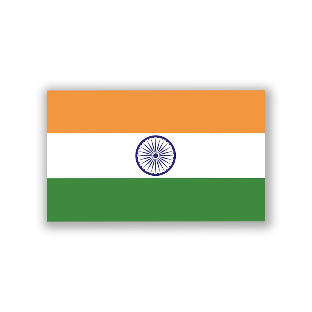 India Flag Decal Sticker 5inches by 3inches Premium Quality Vinyl