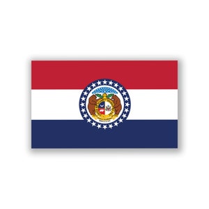 Missouri State Flag Decal Sticker | 5-Inches By 3-Inches | Premium Quality Vinyl | PD331