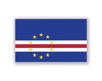 Cape Verde Flag Decal Sticker | 5-Inches By 3-Inches | Premium Quality Vinyl | PD401