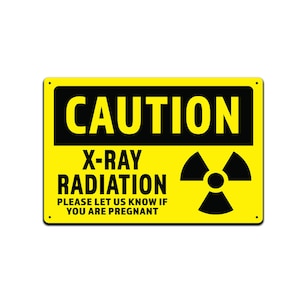 Precaución - Radiación de rayos X, por favor háganos saber si está embarazada" Signo / 8 x 12" Aluminio Negro sobre signo amarillo / TS02726/
