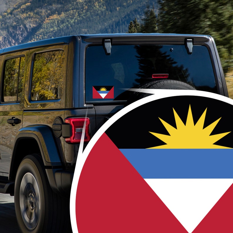 Antigua Flag Decal Sticker Official Flag of Antigua Stickers | Etsy