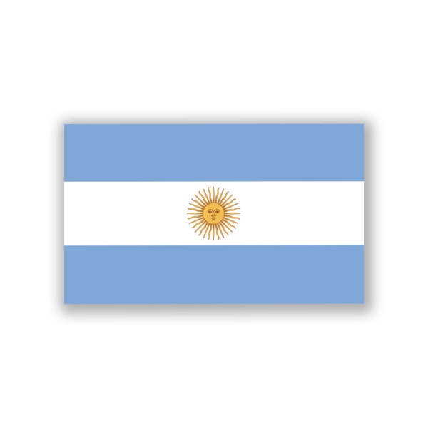 Argentina Flag Decal Stickers | Official Flag of Argentina Stickers | 5-Inches by 3-Inches | Premium Quality Vinyl | PD374