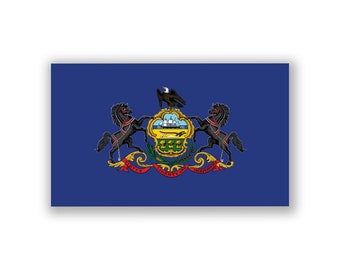 Pennsylvania State Flag Sticker | Weatherproof Vinyl Decal