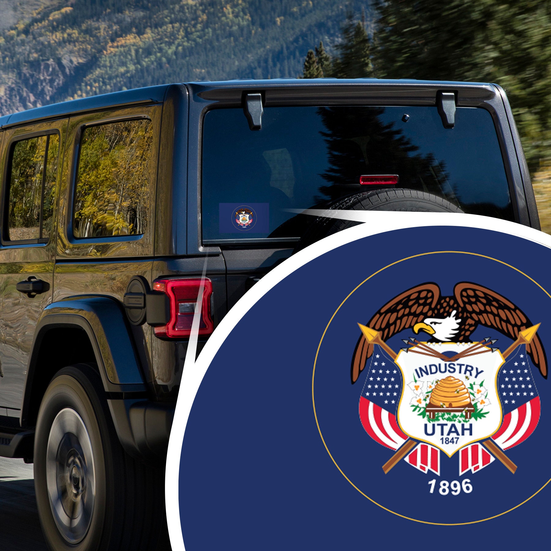 Uintah Sticker Utah State Flag Decal Sticker | 5-inches by 3-inches | Premium Quality ...