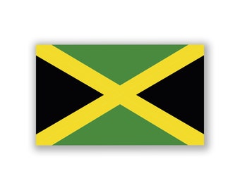 Jamaica Flag Decal Sticker | 5-Inches By 3-Inches | Premium Quality Vinyl | PD454