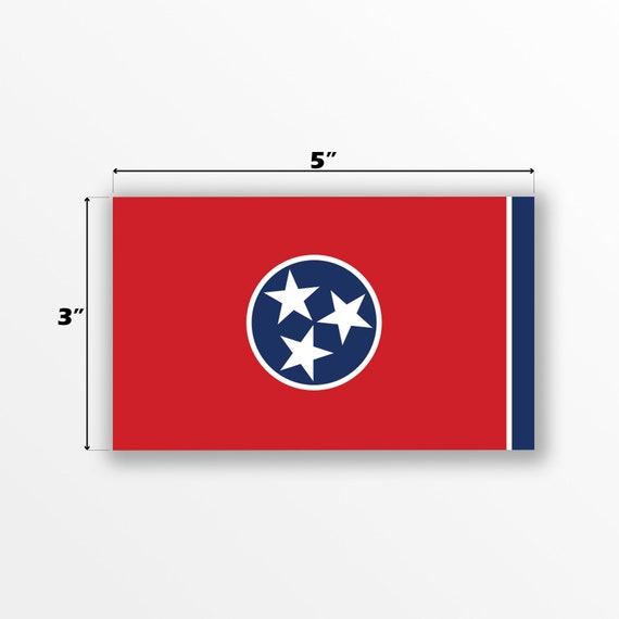  4-Pack Round Red Tennessee 3 Stars TN Flag Logo Stickers (Set  Circle Nashville Native Vinyl Decal Set for Cell Phone, Laptop (1.5 inch)